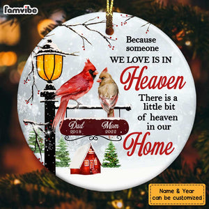 Personalized Memo Cardinal Heaven In Our Home Benelux Ornament NB212 30O28