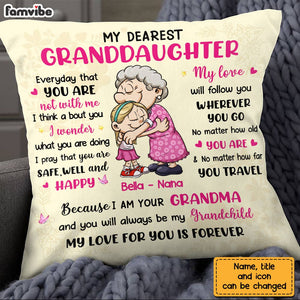 Personalized Love From Grandma To Granddaughter Pillow NB261 36O28