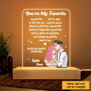 Couples You Are My Favorite Everything Plaque LED Lamp Night Light