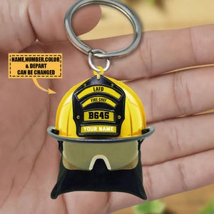 Personalized Firefighter Helmet Keychain-Gift For Firefighter