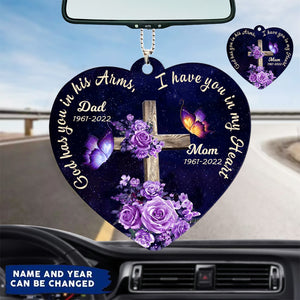 Memorial Gift, God Has You In His Arms, I Have You In My Heart Personalized Ornament