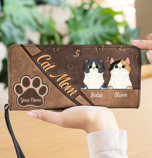 Gift For Mother Cat Personalized Clutch Purse