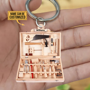 Personalized Carpenter Shaped Acrylic Ornament Carpenter Tool Box