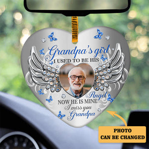 Personalized I Used To Be His Angel Heart Ornament (Porcelain)