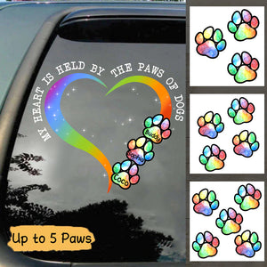 Personalized Dog Heart Held By Decal