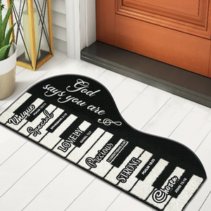 Piano Keys Music Notes God Says You Are Shaped Doormat