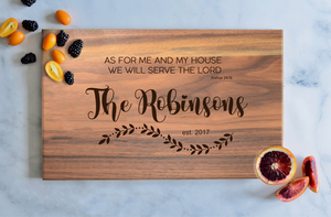 Serve The Lord Personalized Cutting Board