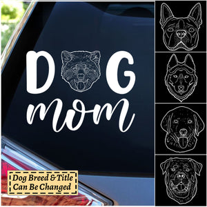 Dog Dad Dog Mom Dog Head Outline Simple Personalized Decal