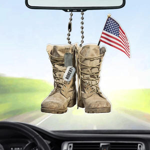 Military Boots - Personalized Flat Car Ornament 10