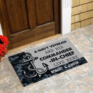 Navy Veteran Doormat - Personalized Names