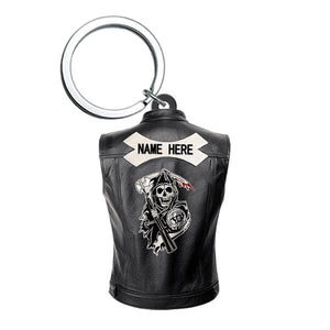 Personalized Biker Vr1 Skull Acrylic Keychain
