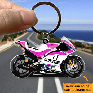 Personalized Motorcycle Custom Name&Color Acrylic Keychain