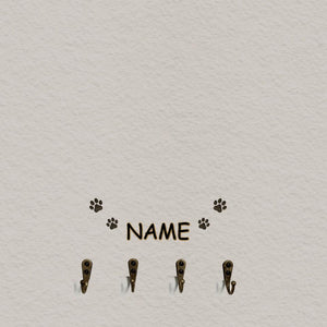 Personalized Cat Shaped Custom Name Pet Wooden Key Hanger