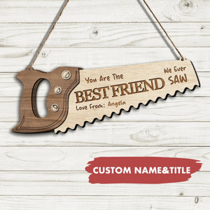 Personalized Father's Day Gift Saw-Shape Custom Name Wooden Wall Sign