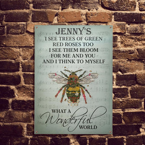 I See Trees Of Green Red Roses Too - Personalized Classic Metal Sign, Garden Decor Gift