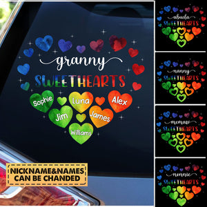 Sweethearts Grandma Nana Mom Personalized Rainbow Decal