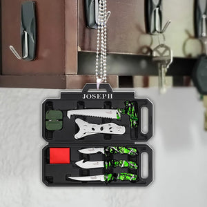 Personalized Field Dressing Kit Hunting Knife Set Flat Acrylic Car Ornament Hunting Tool Car Ornament