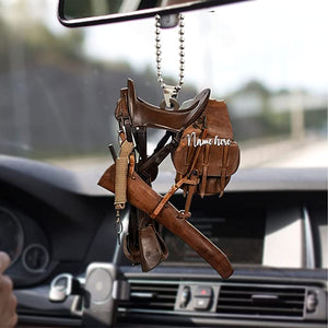 Personalized Horse Lover Cowboy Saddle Car Hanging Ornament
