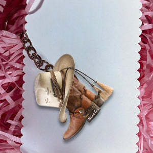 Personalized Boots And Hat Cowboy & Cowgirl Flat Acrylic Keychain