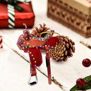 Personalized Horse Saddle For Horse Lovers Riding Horse Christmas Acrylic Ornament