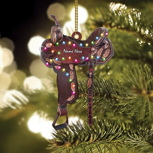 Personalized Horse Saddle For Horse Lovers Riding Horse Christmas Acrylic Ornament