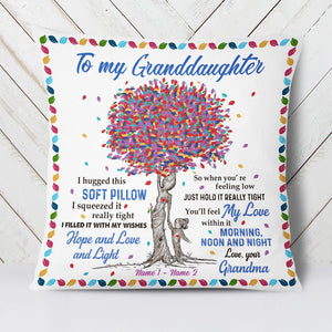 Personalized Grandma Granddaughter Mom Daughter Tree Pillow (Insert Included)