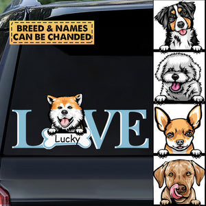Love is Dog Personalized Car Decal