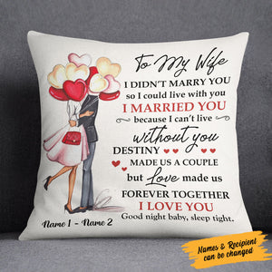 Personalized Couple Love Pillow (Insert Included)