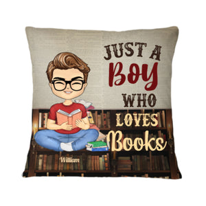 A Boy Who Loves Books Reading - Reading Gift - Personalized Custom Pillowcase
