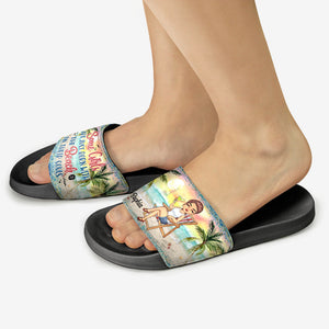 Just A Girl Who Loves Beaches - Personalized Custom Slide Sandals
