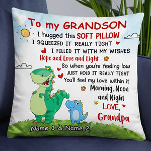 Personalized Grandpa Grandma To My Granddaughter Grandson Dinosaur Pillowcase