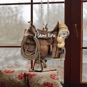 Personalized Horse Lover Saddle Cowboy Hanging Ornament