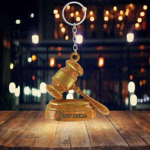 Personalized Flat Acrylic Keychain for Lawyer-Judge-Future Attorney Briefcase