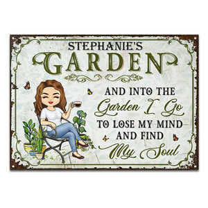 And Into The Garden I Go Gardening - Garden Sign - Personalized Custom Classic Metal Signs