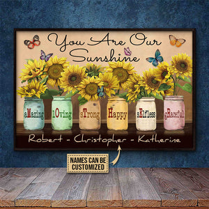 Personalized Butterfly Sunflower Mother Customized Poster