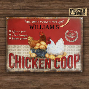 Personalized Chicken Coop Farm Fresh Customized Classic Metal Signs