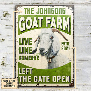 Personalized Goat Left The Gate Customized Classic Metal Signs