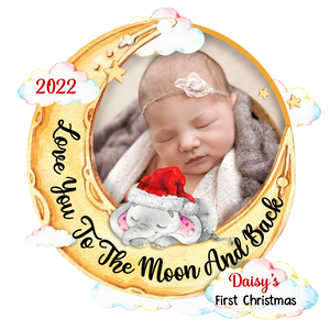 Personalized Elephant Baby First Christmas Ornament
