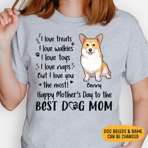 I Love Treats I Love Walkies, Personalized Mother's Day Shirt, Custom Gifts For Dog Mom