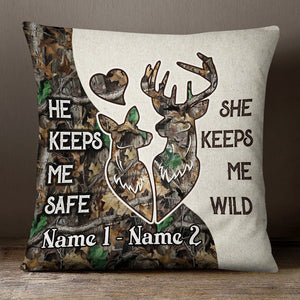 Personalized Deer Hunting Valentine Couple Pillow JR91 81O47 (Insert Included)