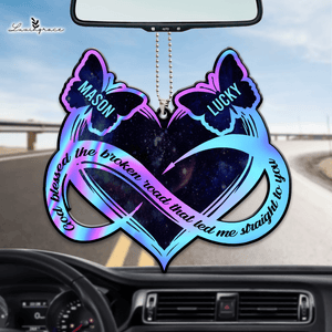 Butterfly Couple God Blessed Personalized Heart Ornament