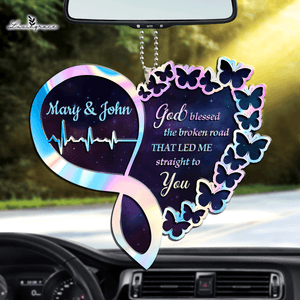 Butterfly Infinity Heart God Blessed Personalized Ornament