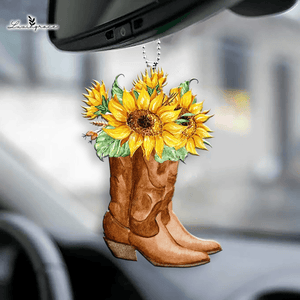 Cowgirl Boots With Sunflowers Ornament