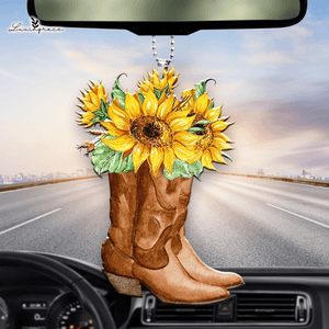 Cowgirl Boots With Sunflowers Ornament