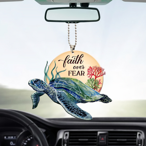 Faith Over Fear Turtle Ornament