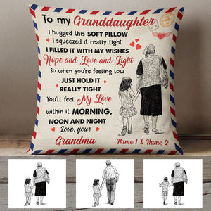 Personalized Grandpa Grandma Mom Granddaughter Daughter Grandson Pillow