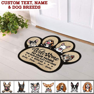 Welcome To Our Home Dog Doormat, Paw Shape Doormat, HN590
