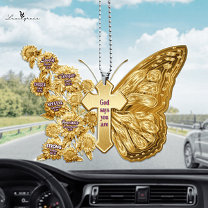 Golden Butterfly Cross God Says You Are Ornament