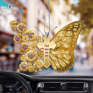 Golden Butterfly Cross God Says You Are Ornament