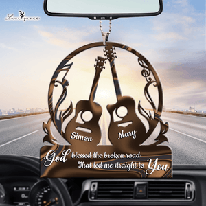 Guitar Love God Blessed Personalized Ornament
